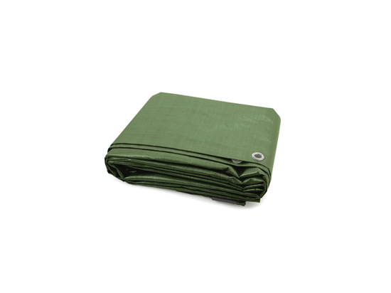 Tarpaulin 110g/m2 strong, green/silver, various sizes