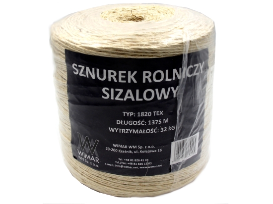 Agricultural sisal twine, natural WIMAR 1820-TEX, 1375m