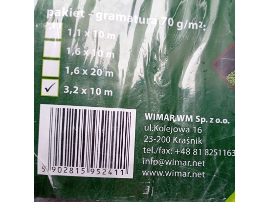 Agrotextile mulching package 3.2m x 10m