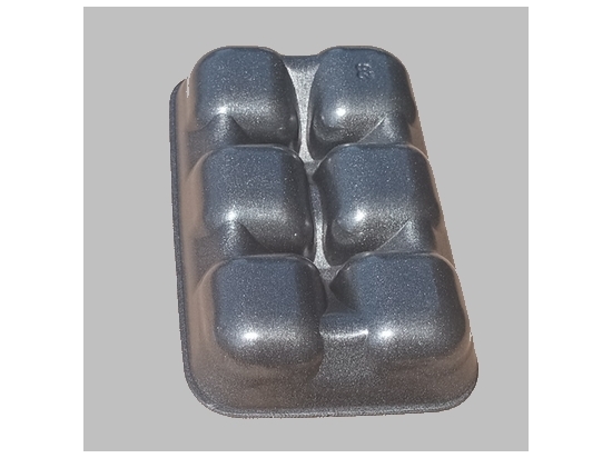 Deep plastic tray for 6 apples and tomatoes