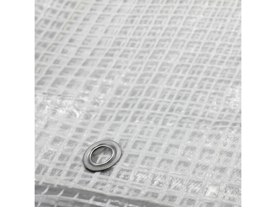 Tarpaulin leno 100g reinforced, transparent 8x12m