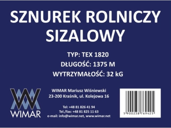 WIMAR 1820-TEX sisal string, 1375m, 6-pack