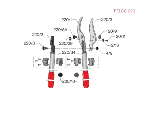 Felco 220 Lever action lopper, 80cm/40mm/1.33kg