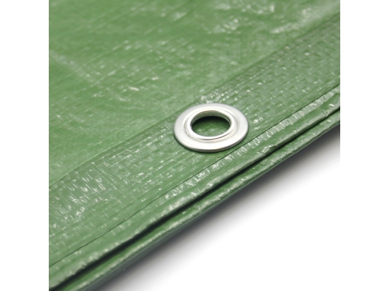 Tarpaulin 110g/m2 strong, green/silver, various sizes