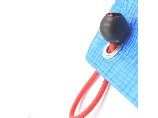 Fixing rubber bands with a ball, for tarpaulins, tents