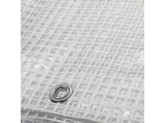 Tarpaulin leno 100g reinforced, transparent