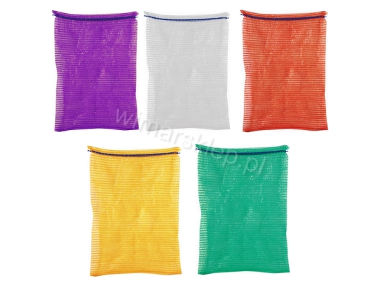 Mesh raschel bag 50x80cm, load capacity 25-30kg, various colours