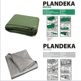 Tarpaulin 110g/m2 strong, green/silver, various sizes
