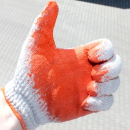 Vampire gardening gloves work cardboard