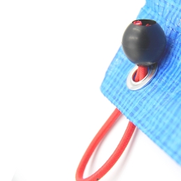 Fixing rubber bands with a ball, for tarpaulins, tents