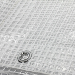 Tarpaulin leno 100g reinforced, transparent